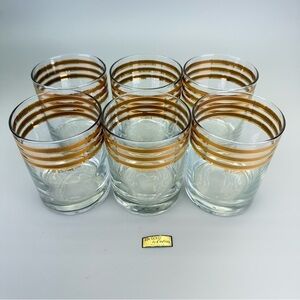 Vintage Mid Century Culver 22kt 
Gold Banded Glasses
